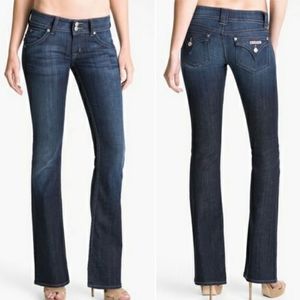 HUDSON Bootcut Jeans, Dark Blue Denim Cotton, 29